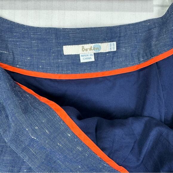 Boden Chambray Blue Pleated A-Line Mini Skirt Women’s Size 6 Regular Minimalist - Picture 5 of 6